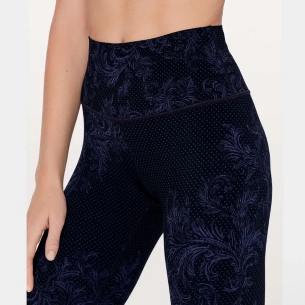Lululemon Foliage Wunder Under Hi-Rise Tight Nulux Moody Blue Black Size 10
